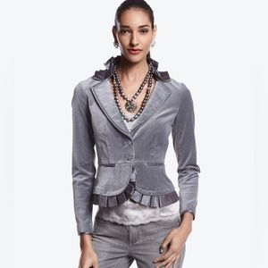 White House Black Market Gray Velvet Blazer